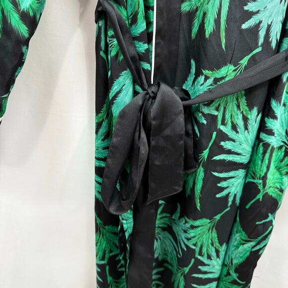 Fe Noel Target Feathered Palm Print Green Black Robe Cover Up Plus Size 2X NWT - Picture 7 of 8